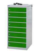 Dark Green Laptop & Tablet Charging Lockers - 8 Compartments