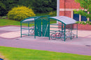 Dark Gray Cycle Compound Shelter With Lockable Gate & Canopy