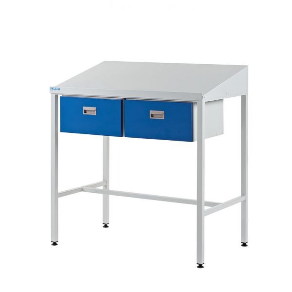 Light Gray Team Leader Workstations - Two Single Drawers