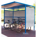 Dim Gray Traditional Cycle Shelter With Perforated Sides